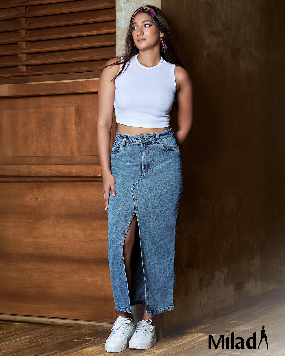 FRONT SHAPED MAXI SKIRT