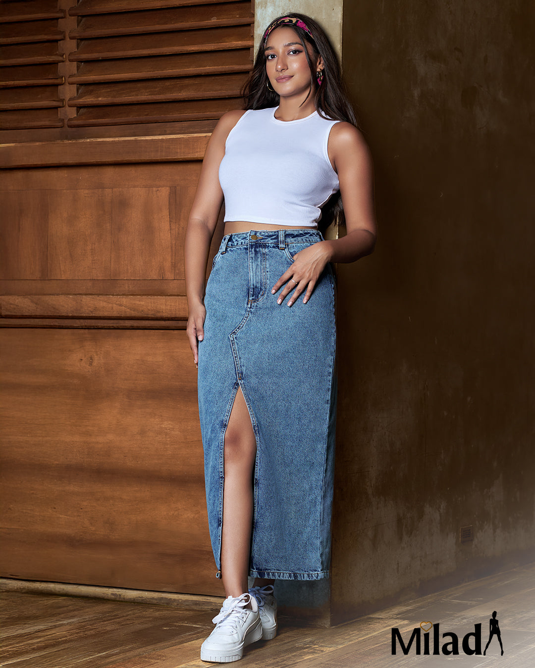 FRONT SHAPED MAXI SKIRT