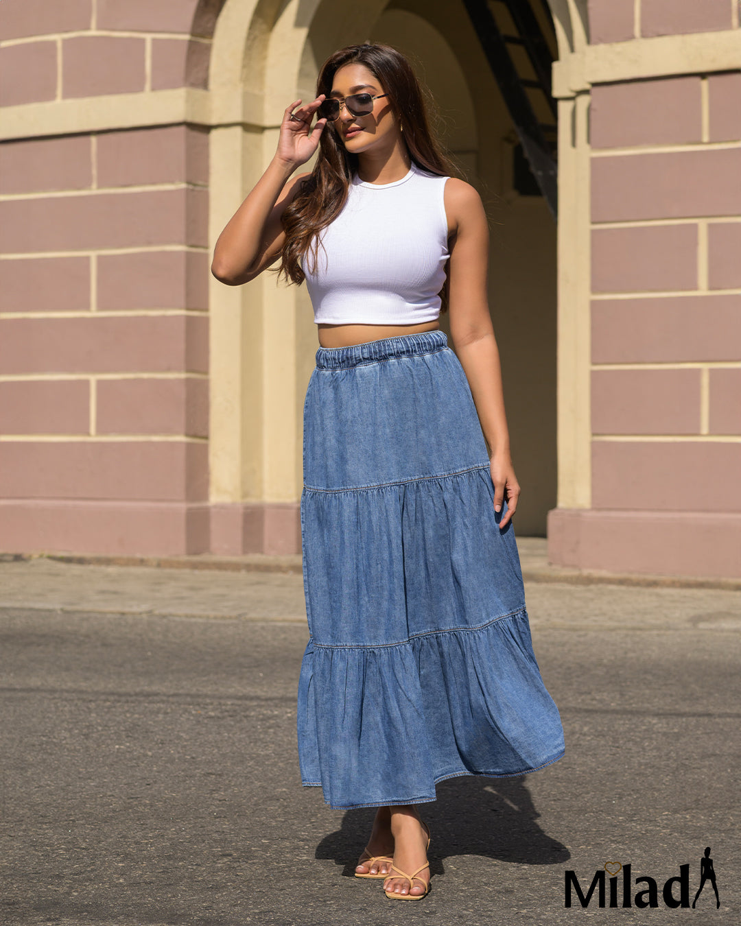 TIERED MAXI SKIRT